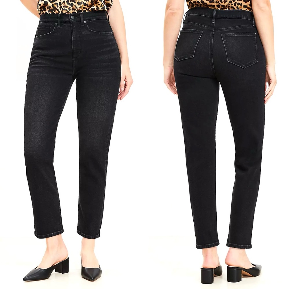 LOFT Curvy High Rise Slim Jeans Women’s Size 16 Washed Black Stretch Denim